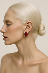 Náušnice - Náušnice "My Golden Era" Orelia (Bordová) - 17660026_