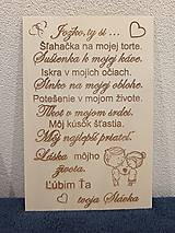 Dekorácie - Drevená gravírovaná tabuľka na vyznanie lásky  - 17660253_