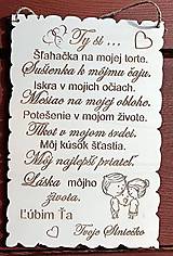 Dekorácie - Drevená gravírovaná tabuľka na vyznanie lásky  - 17660294_