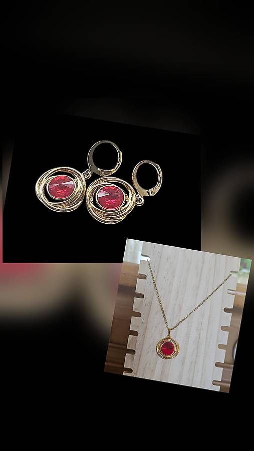 Sady šperkov - Náušnice Hniezdočká + prívesok - 17658775_