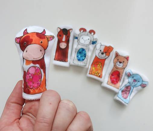 MINI pršteková maňuška - sada zvieratká na farme I