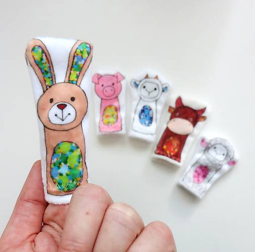 MINI pršteková maňuška - sada zvieratká na farme II (sada zvieratká na farme II)