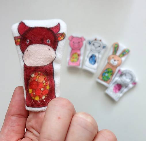 MINI pršteková maňuška - sada zvieratká na farme II (sada zvieratká na farme II)