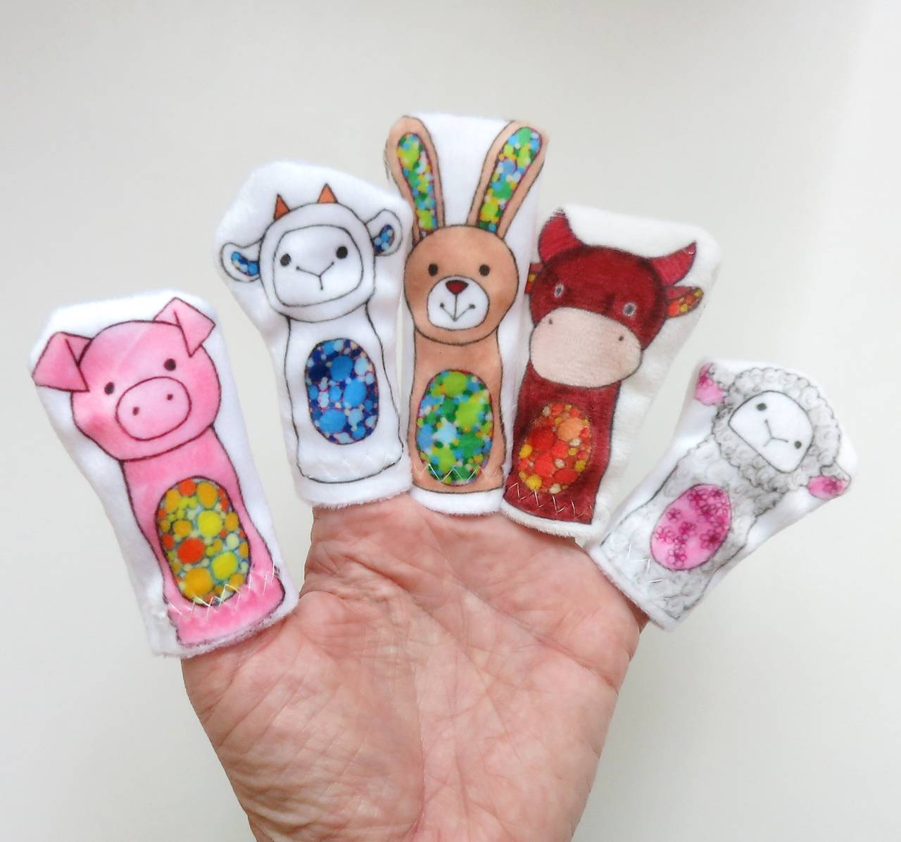 MINI pršteková maňuška - sada zvieratká na farme II