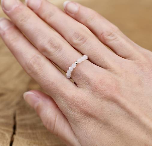 Prstene - Prsteň so striebornou korálkou Ag925 - krištáľ   - 17661419_