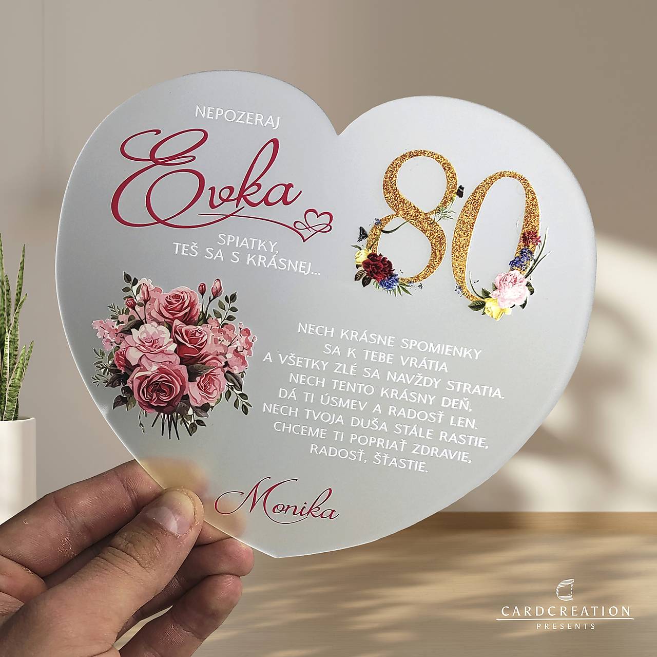 narodeninový darček transparentné srdiečko 001DA