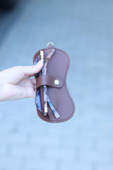 Taštičky - Puzdro na okuliare Кoňakovej farby - 17663485_