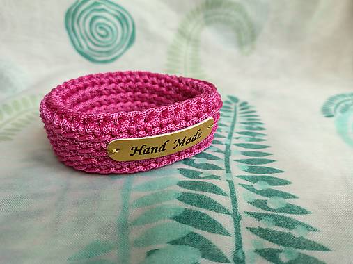 Náramky - Háčkovaný náramok vlnky (Ružová) - 17662710_