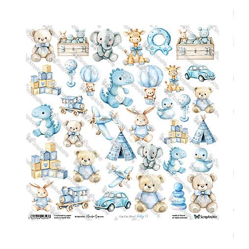 Papier -  Scrapbook papier Baby 01 12 x 12  - 17665574_