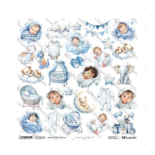 Papier -  Scrapbook papier Baby 03 12 x 12  - 17665595_