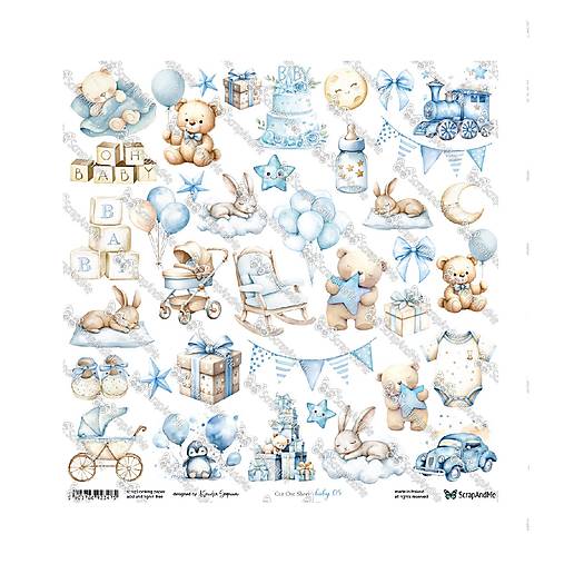 Papier -  Scrapbook papier Baby 05 12 x 12  - 17665609_