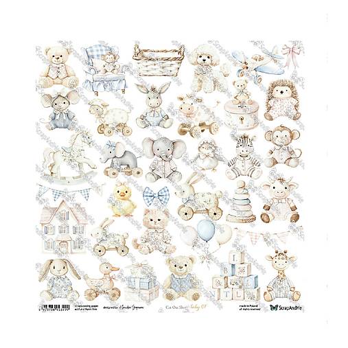 Papier -  Scrapbook papier Baby 07 12 x 12  - 17665616_