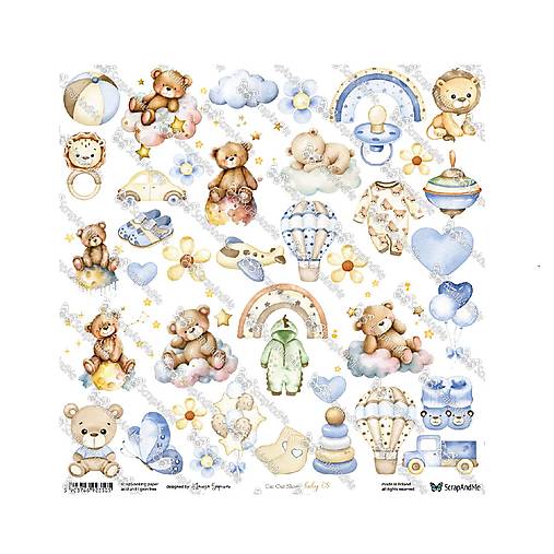 Papier -  Scrapbook papier Baby 08 12 x 12  - 17665663_