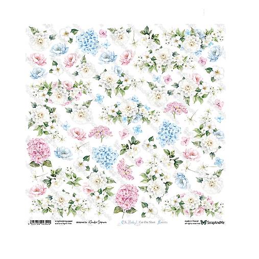 Papier -  Scrapbook papier Oh Baby flowers  12 x 12  - 17665669_