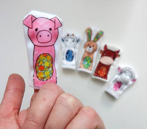MINI pršteková maňuška - sada zvieratká na farme II