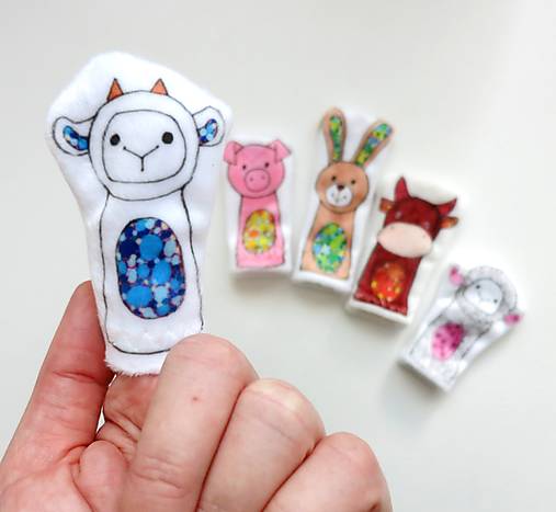 MINI pršteková maňuška - sada zvieratká na farme II