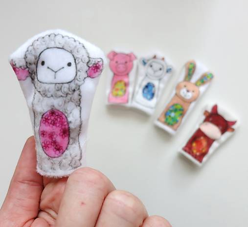 MINI pršteková maňuška - sada zvieratká na farme II