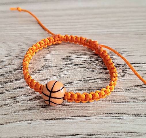 Náramky - Náramok basketbal detský - oranžová - 17664988_