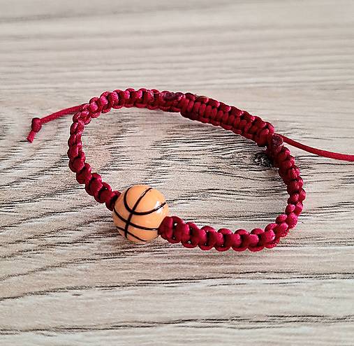 Náramky - Náramok basketbal detský - bordová - 17664993_