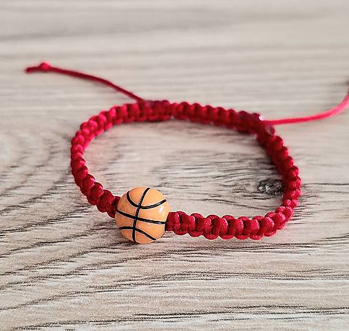 Náramky - Náramok basketbal detský - červená - 17664996_