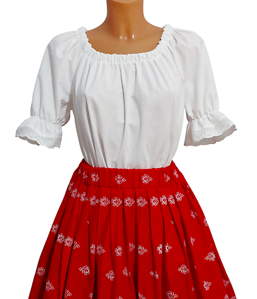 Blúzky a košele -  Biela folklórna blúzka  (36  S) - 17663883_