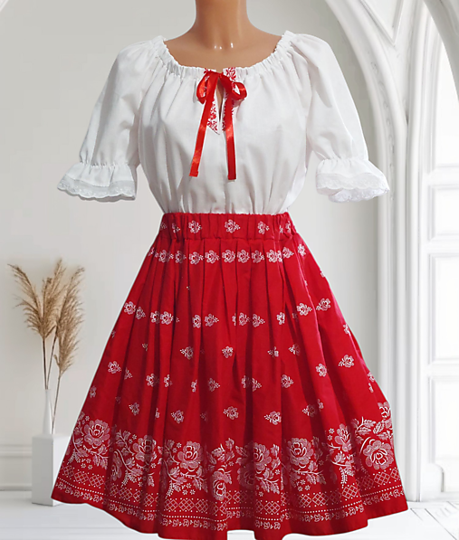 Blúzky a košele - Dámska folklórna blúzka - 17665615_