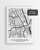 Obrazy - Tu sa náš príbeh začal - personalizovaná mapa - 17665051_