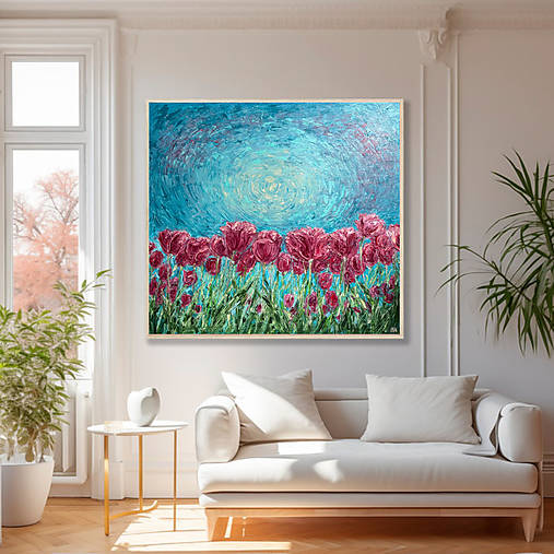Obrazy - Tulipány_olej 60x60 - 17665173_