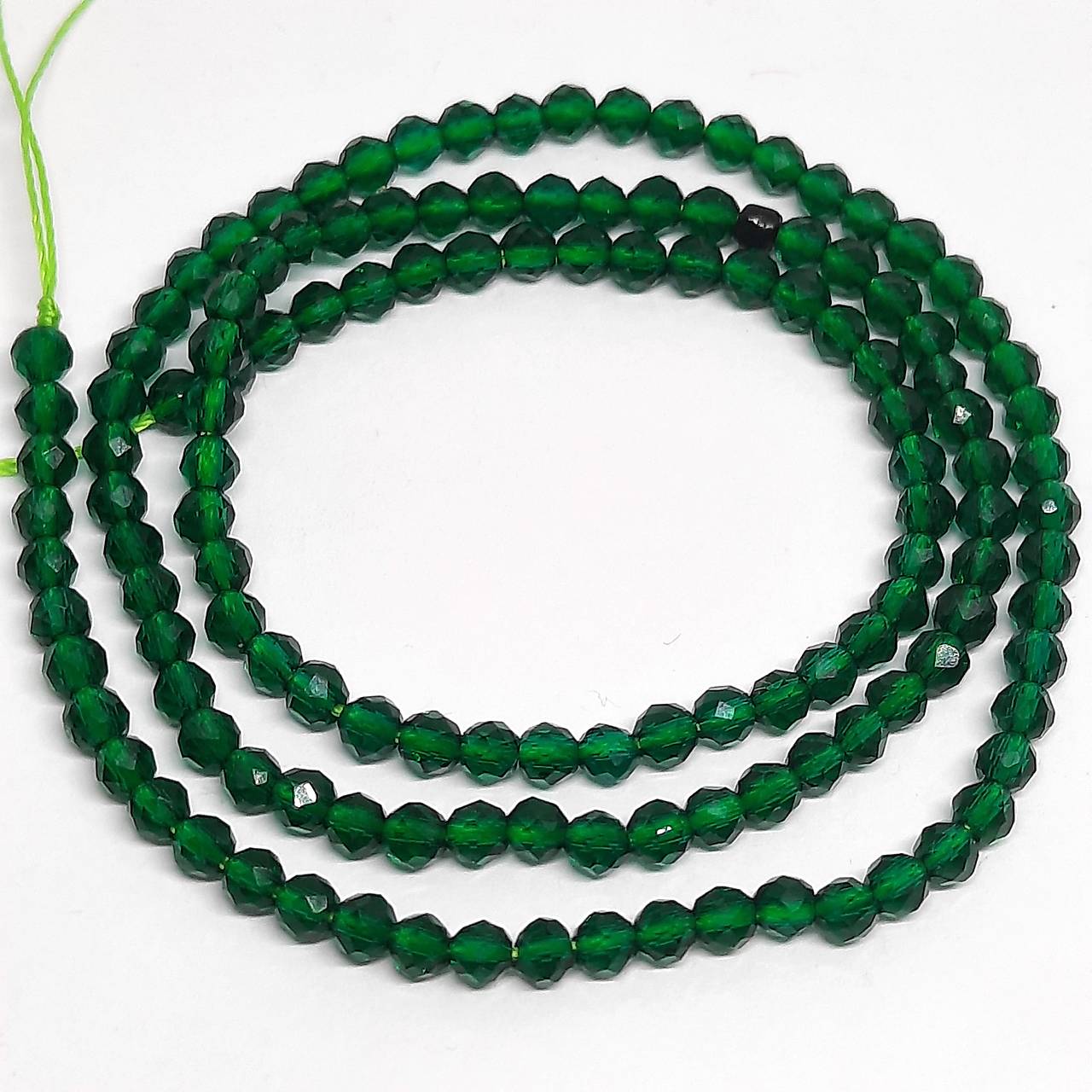 Sklenené fazet korálky-1návlek (3mm-zelená)