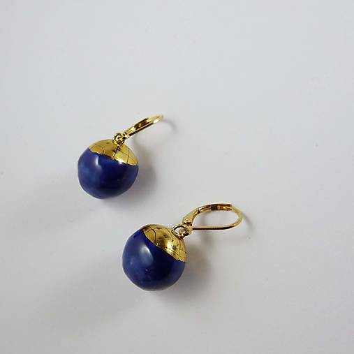 Náušnice - TANA hand made jewellery - keramika/zlato - 17666190_