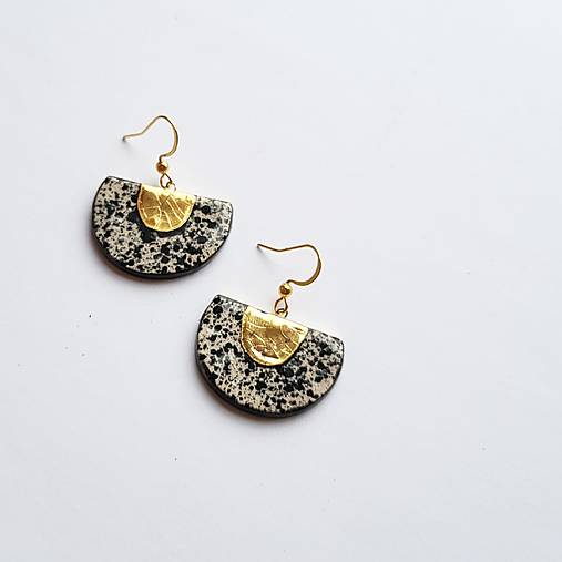 Náušnice - TANA hand made jewellery - keramika/zlato - 17666973_