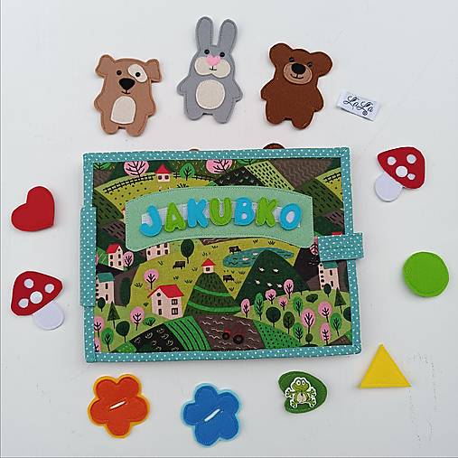 Hračky - Quiet book - Vláčik (S vláčikom a červeným lemom) - 17668161_