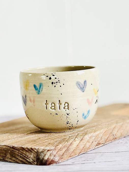 Srdiečka - pohárik cappuccino tata (200ml, bez uška)