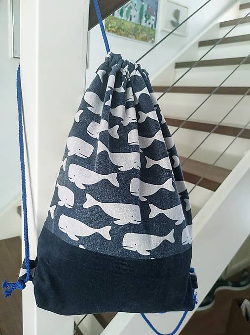 Detské tašky - Detský batoh s veľrybami - 17666559_