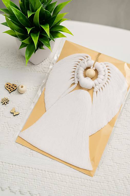 Dekorácie - Makramé Anjelik na zavesenie - 17666346_