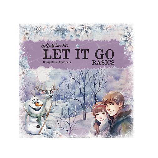 Papier - Bella Luna Scrapbook papier 8x8 Let it go basics - 17669145_