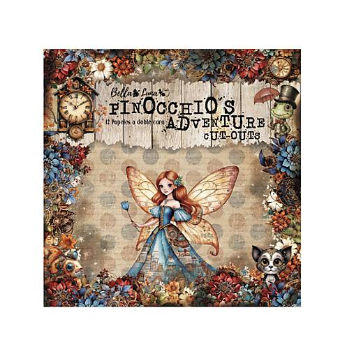 Papier - Bella Luna Scrapbook papier 8x8 Pinocchio´s Adventure cuts-outs - 17669207_
