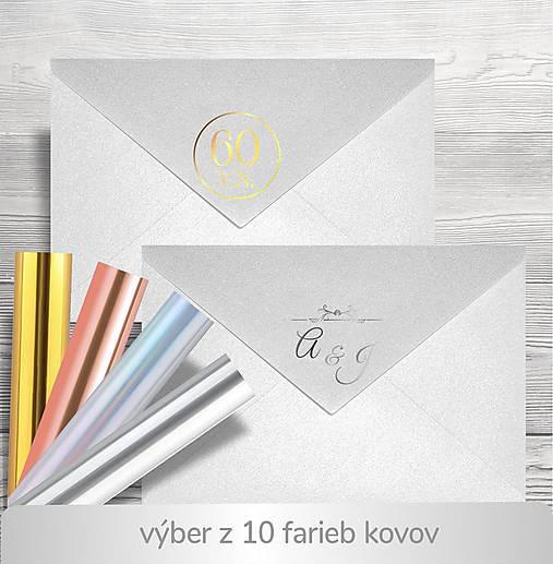 Papiernictvo - biela saténová obálka C6 / aj s kovovým textom - 17669775_