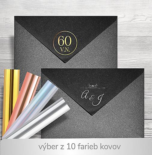Papiernictvo - čierna obálka C6 / aj s kovovým textom - 17669833_