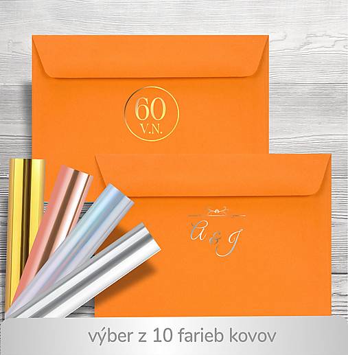 Papiernictvo - oranžová obálka C6 / aj s kovovým textom - 17669841_