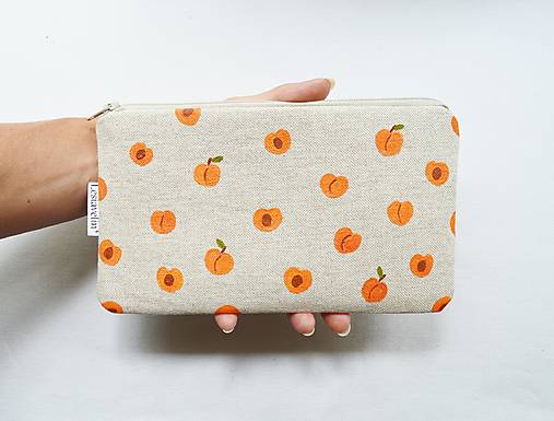 Taštičky - Taštička menšia - Marhule (ručná maľba) - 17669264_