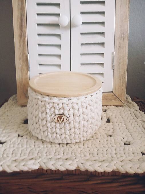 Úložné priestory & Organizácia - Košík prírodný s bambusovym krytom - 17668532_