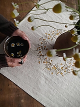 Úžitkový textil - Ľanový obrúsok veniec kamilky - 17669539_