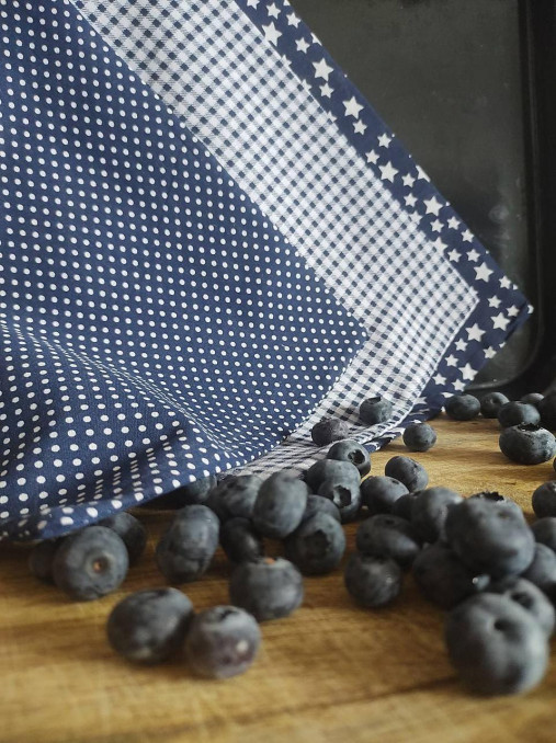 Úžitkový textil - Sada vreciek"modro biela geometria" - 17668709_