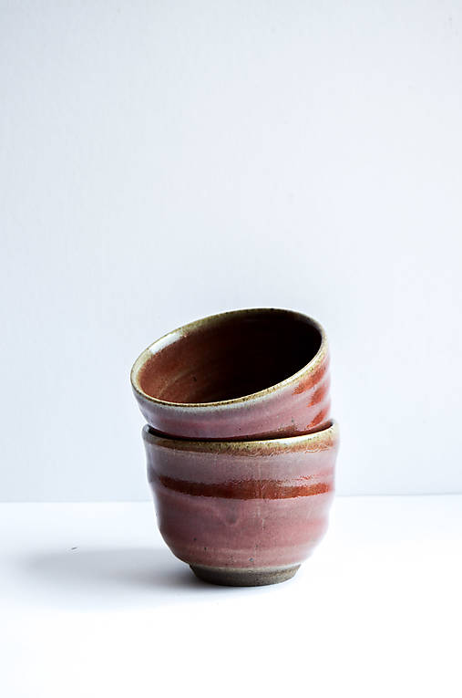 Nádoby - Čajová miska/pohár - červená - 17670675_