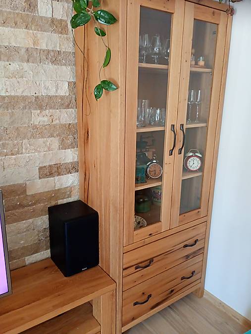 Nábytok - Dubová vitrína " starý dub 2" - 17670451_