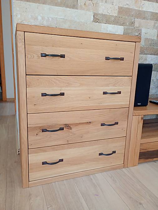 Nábytok - Dubová komoda " starý dub 7" - 17670471_