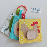 Hračky - Sliepočka - quiet book kartička - 17672007_