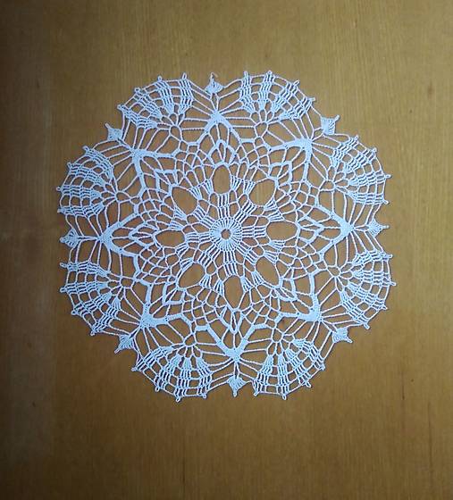 Úžitkový textil - Ručne háčkovaná dečka H94 okrúhla biela priemeru 28cm - 17670519_