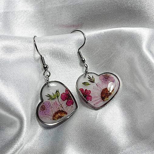 Náušnice - Náušnice zo živice so živými kvetmi - 17672066_